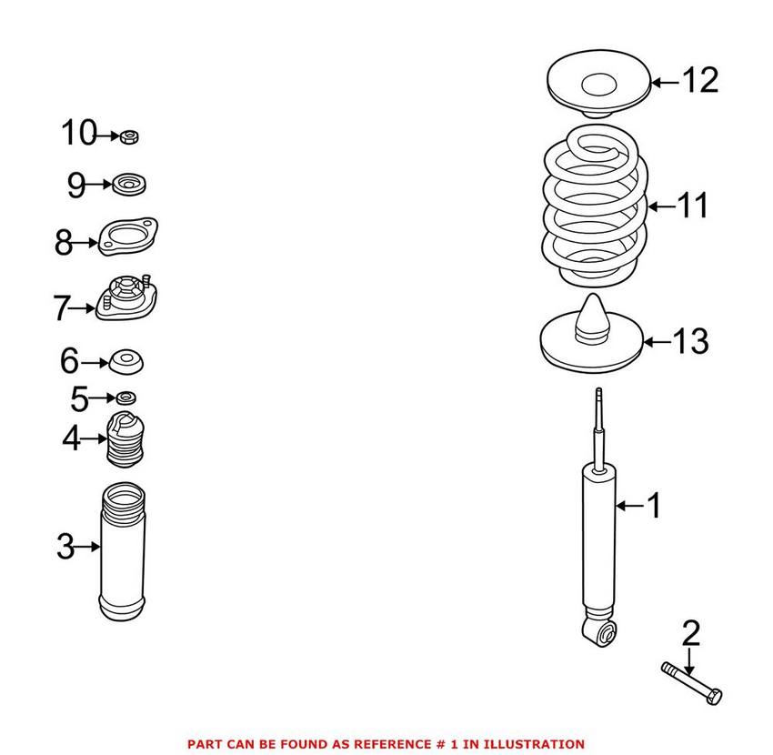 Shock Absorber - Rear (w/ Sport Suspension)